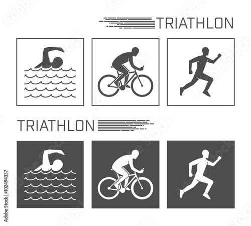 Flat logo triathlon on a white background.