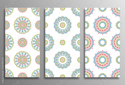 Set vintage universal different seamless eastern patterns