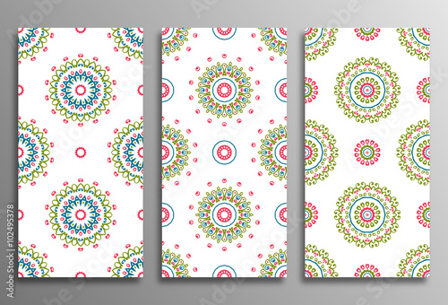 Set vintage universal different seamless eastern patterns
