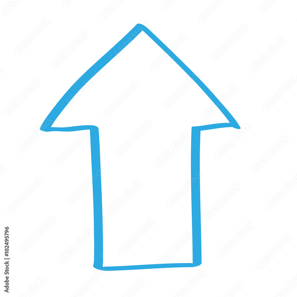 Handgezeichnetes Upload-Icon in blau Handgezeichnetes Upload-Icon in blau