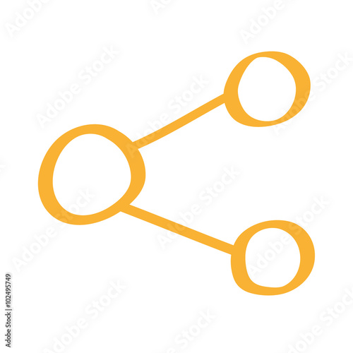 Handgezeichnetes Teilen-Icon in orange
