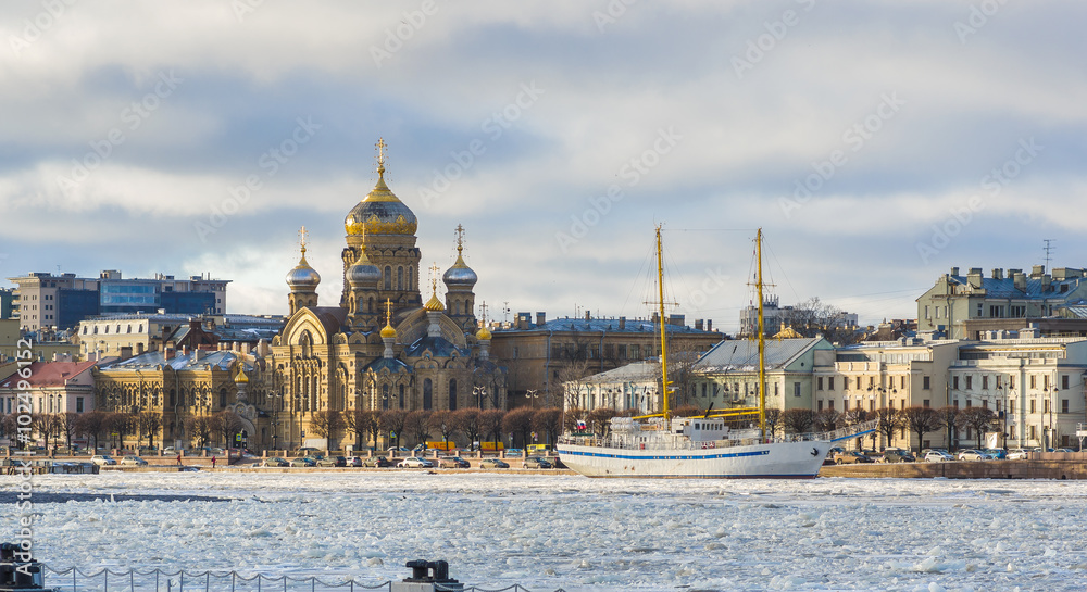 Neva river. Vasilievsky Island. St.-Petersburg, Russia