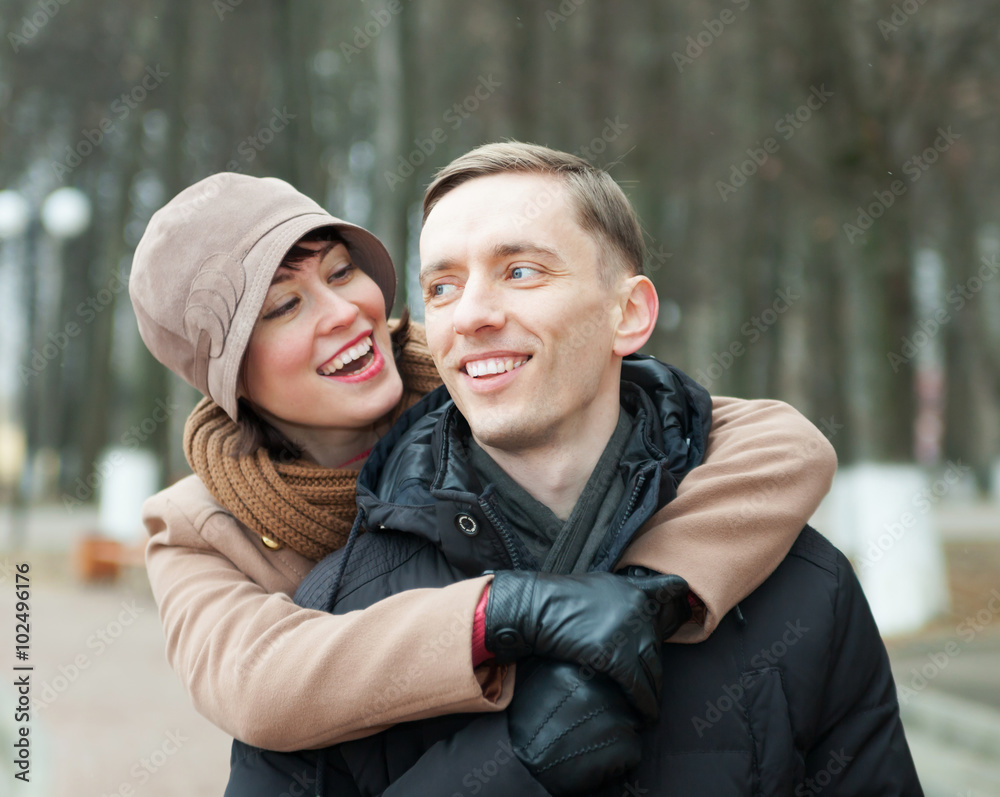 Beautiful couple in autumn Beautiful couple in autumn