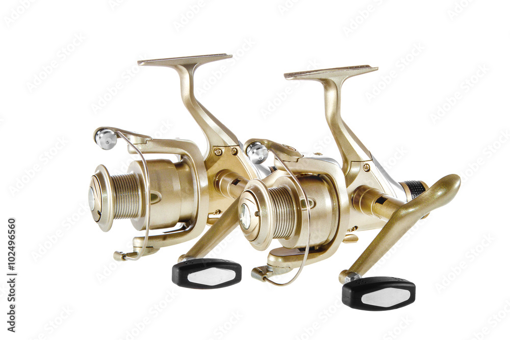 isolated object on a white background fishing reel isolated object on a white background fishing reel