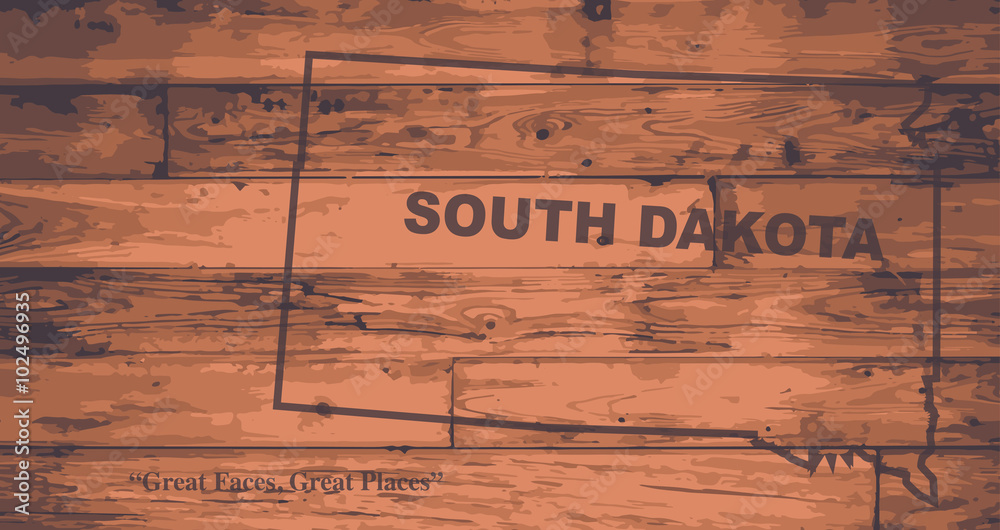 Fototapeta premium South Dakota Map Brand