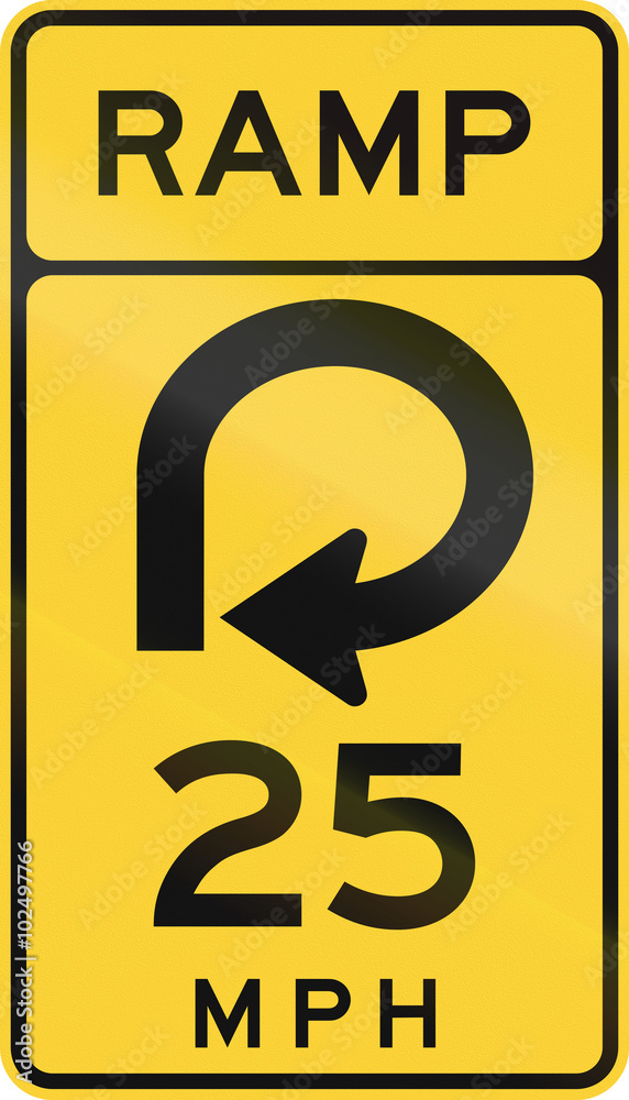 United States MUTCD road sign - Ramp with advisory speed limit United States MUTCD road sign - Ramp with advisory speed limit