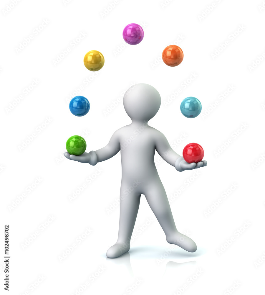 Cartoon man juggles with a balls Cartoon man juggles with a balls