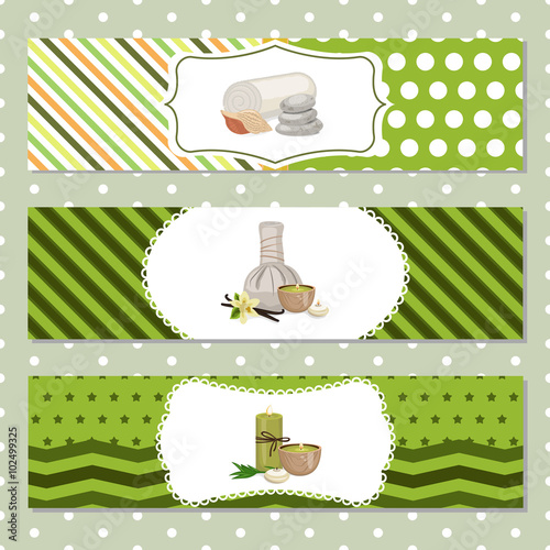 Set of banners with Spa theme object.