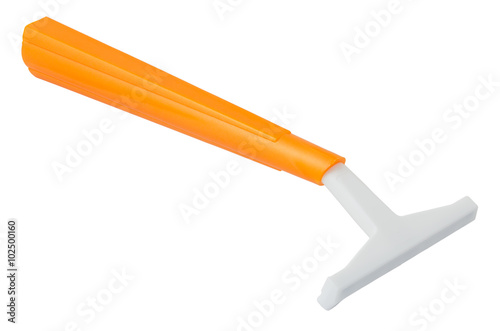 Plastic razor isolated on white background and clipping path