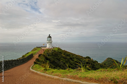 Remote lighthouse in New Zealand photo