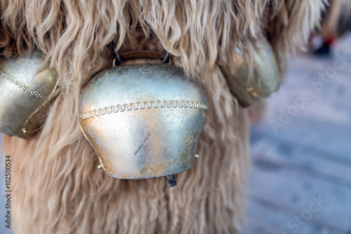 Kurent’s cow bell, Slovenian traditional mask photo