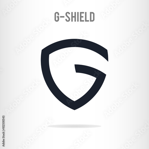 Abstract letter G logo template. The letter G in the form of shield. Business logo template. Vector