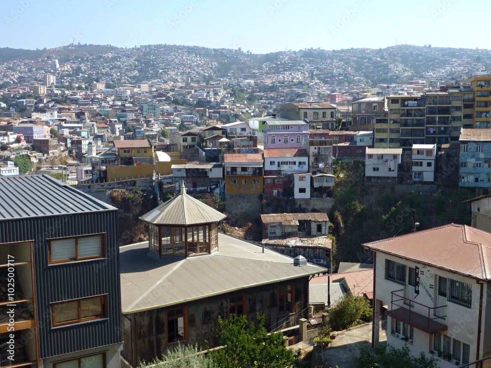 colorful streets and houses in valparaiso