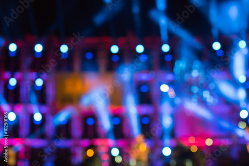 Stage lights colorful blurred background