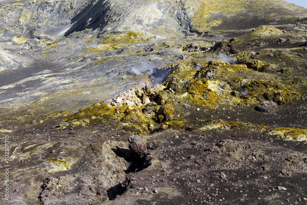 Volcanic sulfur on Mount Etna Volcanic sulfur on Mount Etna