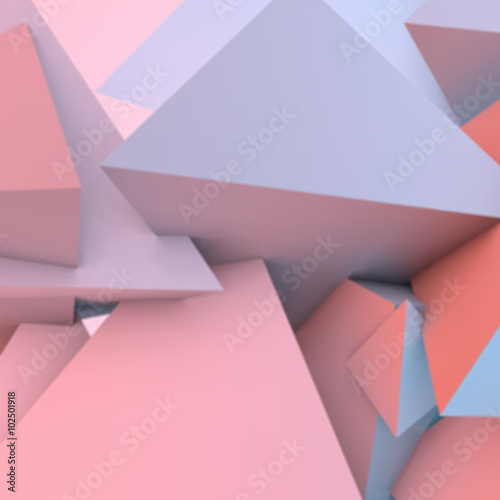 Abstract background with rose quartz and serenity pyramids
