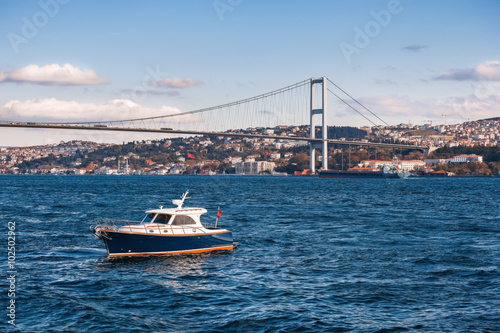 Photography The Bosphorus Bridge which connects Europe and Asia, Istanbul