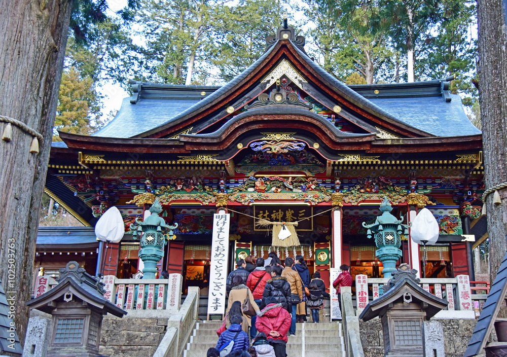 Fototapeta premium 初詣/New Year's visit to a Shinto shrine.