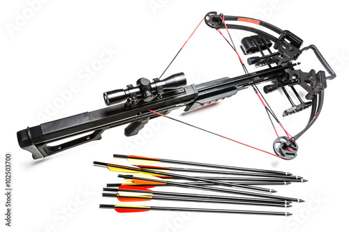 Tablou canvas Crossbow isolated on white background