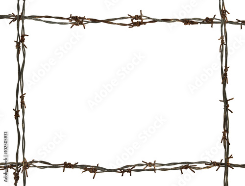 frame made of barbed wire