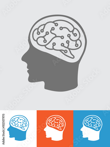 Logo with human head and brain inside