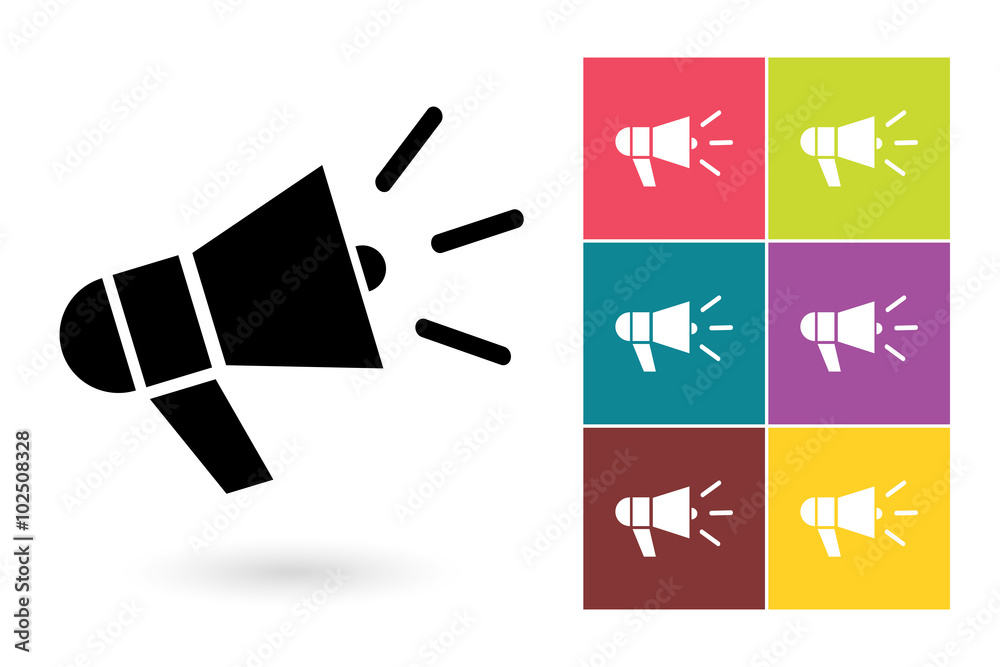 Megaphone vector icon or megaphone symbol. Megaphone icon or megaphone