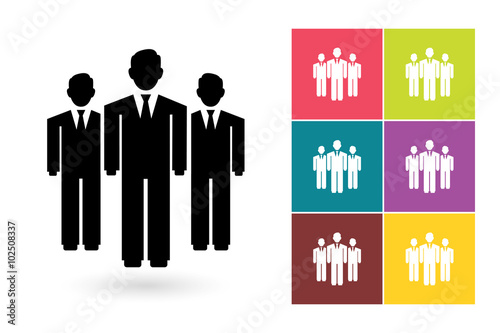 Team vector icon or business team symbol. Crowd of people icon or team pictogram for business team logo or label with team