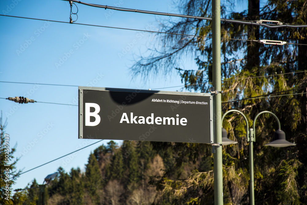 Fototapeta premium Schild 52 - Akademie