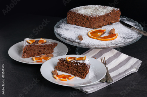 Soft Cake With Chocolate And Oranges