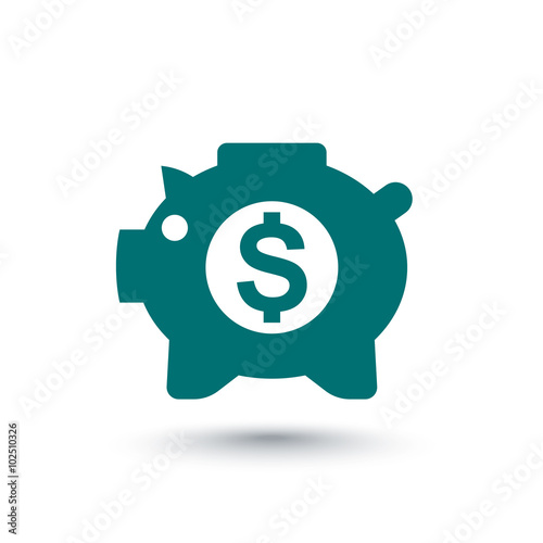 moneybox icon, money box pig, piggy bank, savings isolated icon, vector illustration