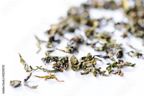 background texture of loose leaf Bao Zhong Oolong Tea green tea