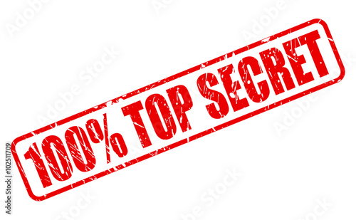 100 percent top secret red stamp text