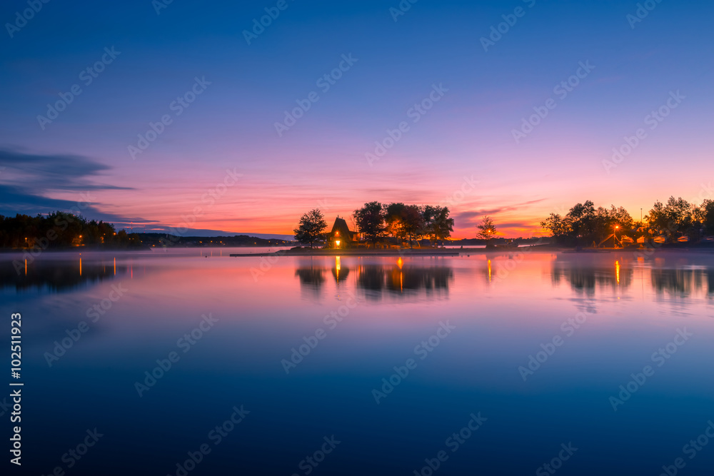 View of a cabin by the lake in Ontario Canada