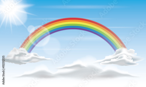 Rainbow in the Sky Background