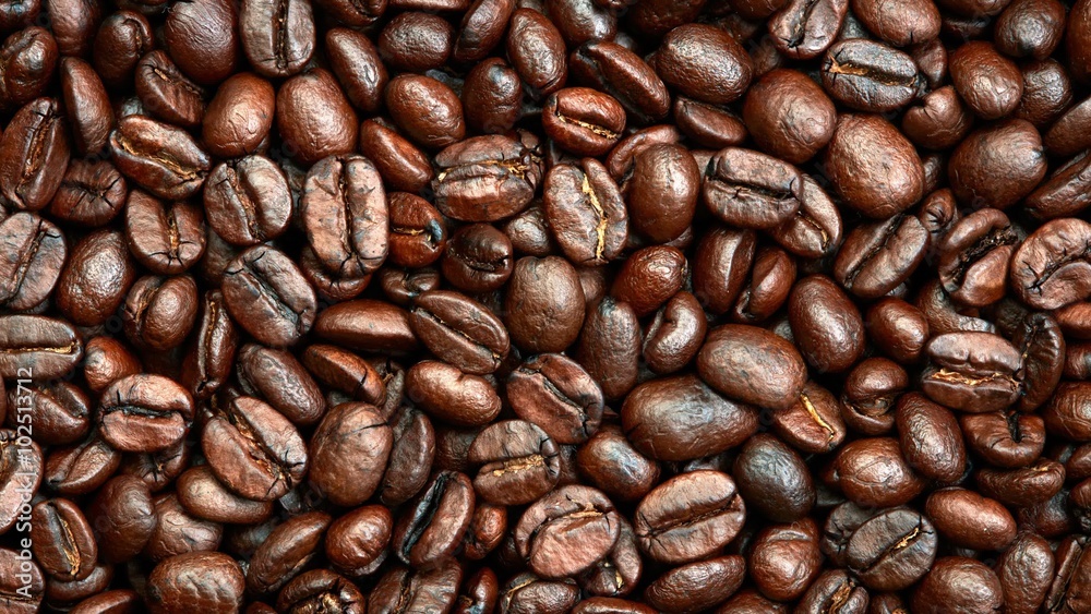 Roasted coffee beans background Roasted coffee beans background