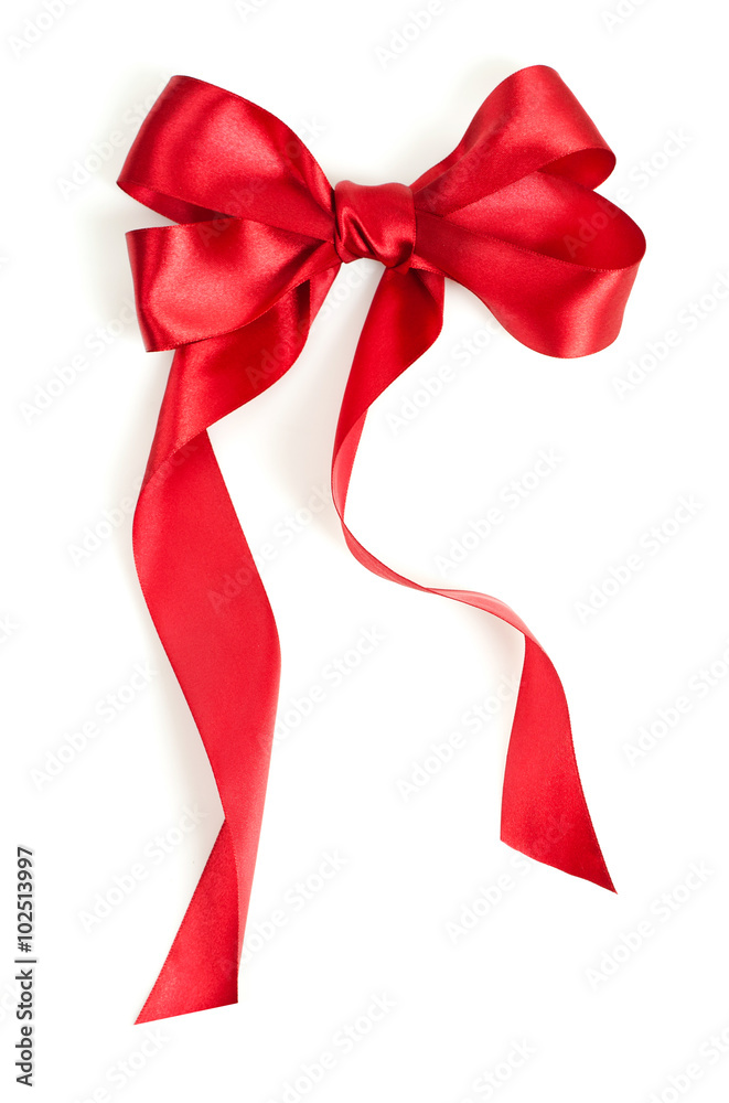 Red bow isolated on white background Red bow isolated on white background