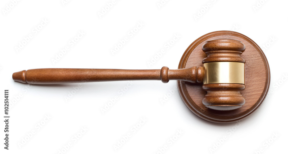 Wooden gavel isolated on white background Wooden gavel isolated on white background
