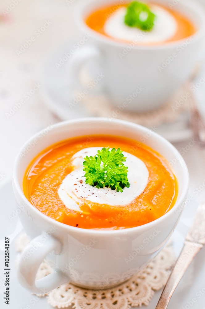 Cream Carrot Soup in a Cup Cream Carrot Soup in a Cup