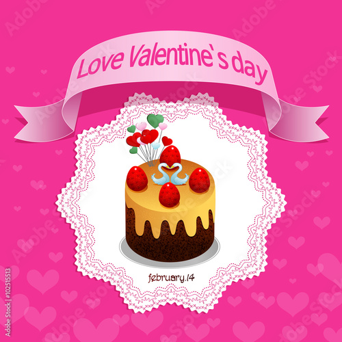 love valentines day  sweet chocolate cake