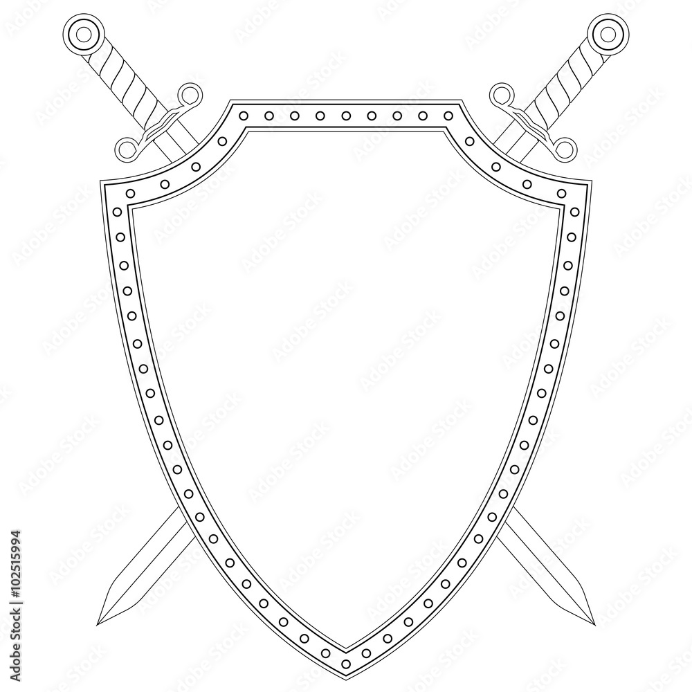 Obraz premium Shield and swords.