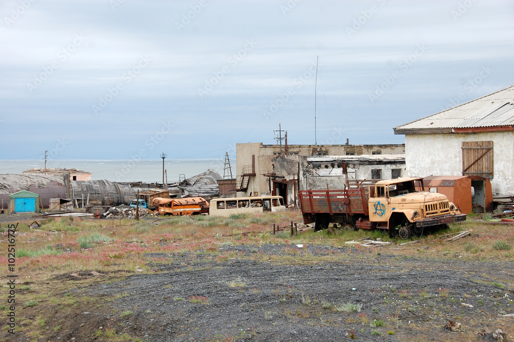 Abandoned industrial area at Arctic town Pevek Abandoned industrial area at Arctic town Pevek