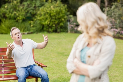 Upset couple having an argument