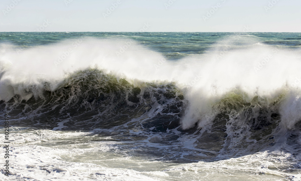 big wave breaking to five lands, liguria big wave breaking to five lands, liguria