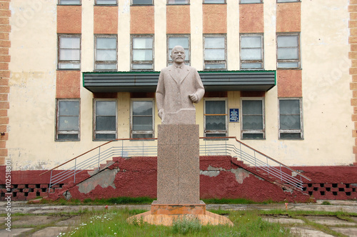 Lenin statue at Pevek town Chukotka photo