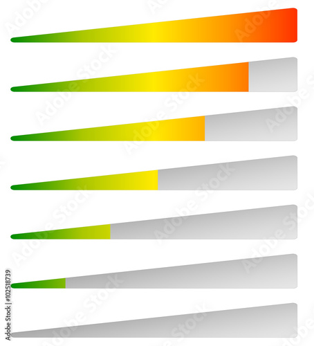 Loading, progress bars, indicators. Levels from low to high. edi