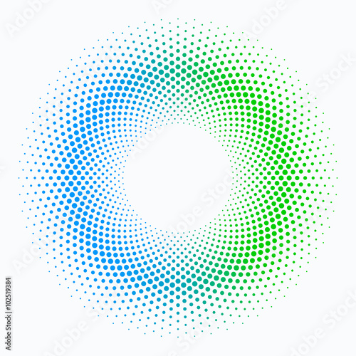 Polka Dot Circle #Sky Blue and Fresh Green. ECO. Nature.