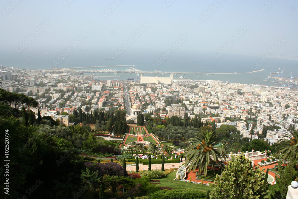 Haifa, Israel. Bay of Haifa with the harbor at the back, Israel