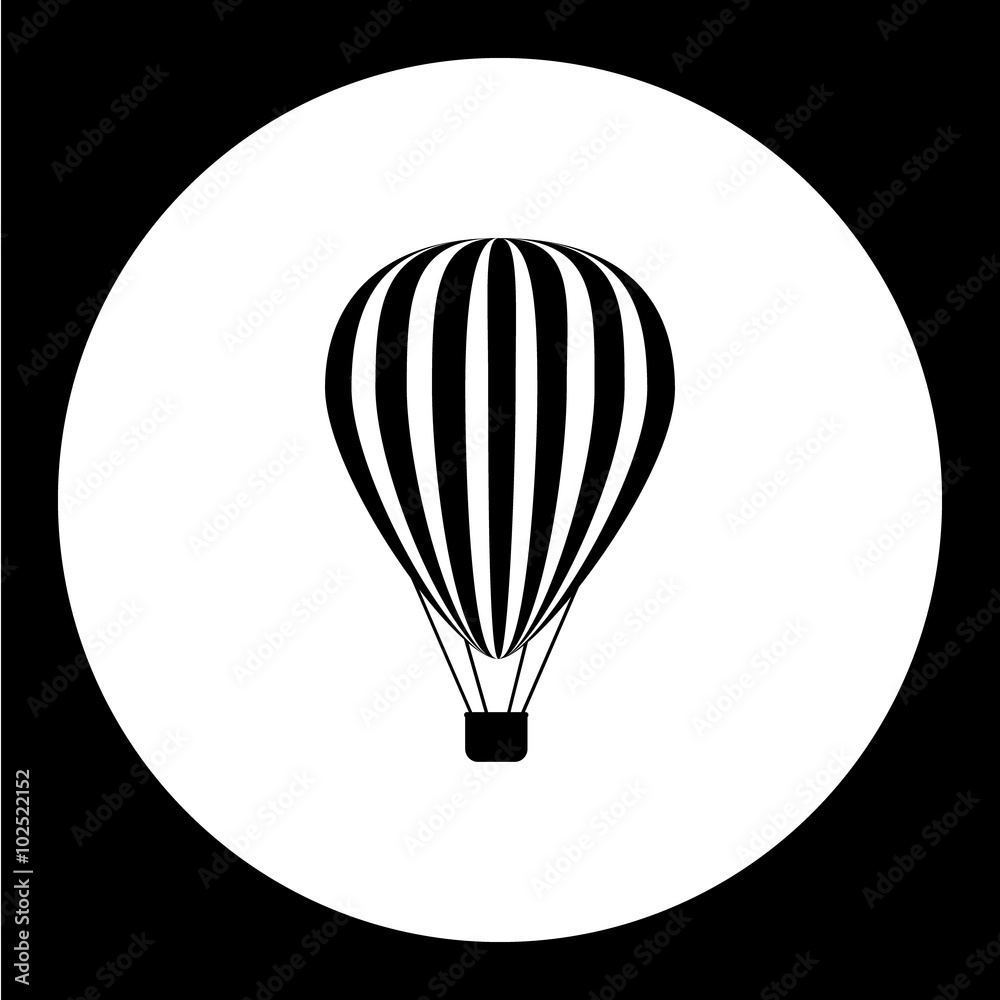 simple hot air balloon isolated black icon eps10 simple hot air balloon isolated black icon eps10