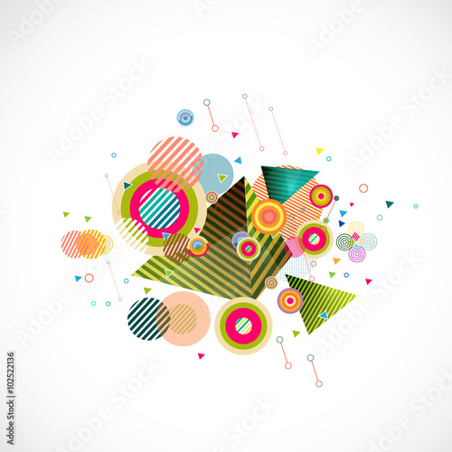 abstract mix colorful geometrical template with creative graphic