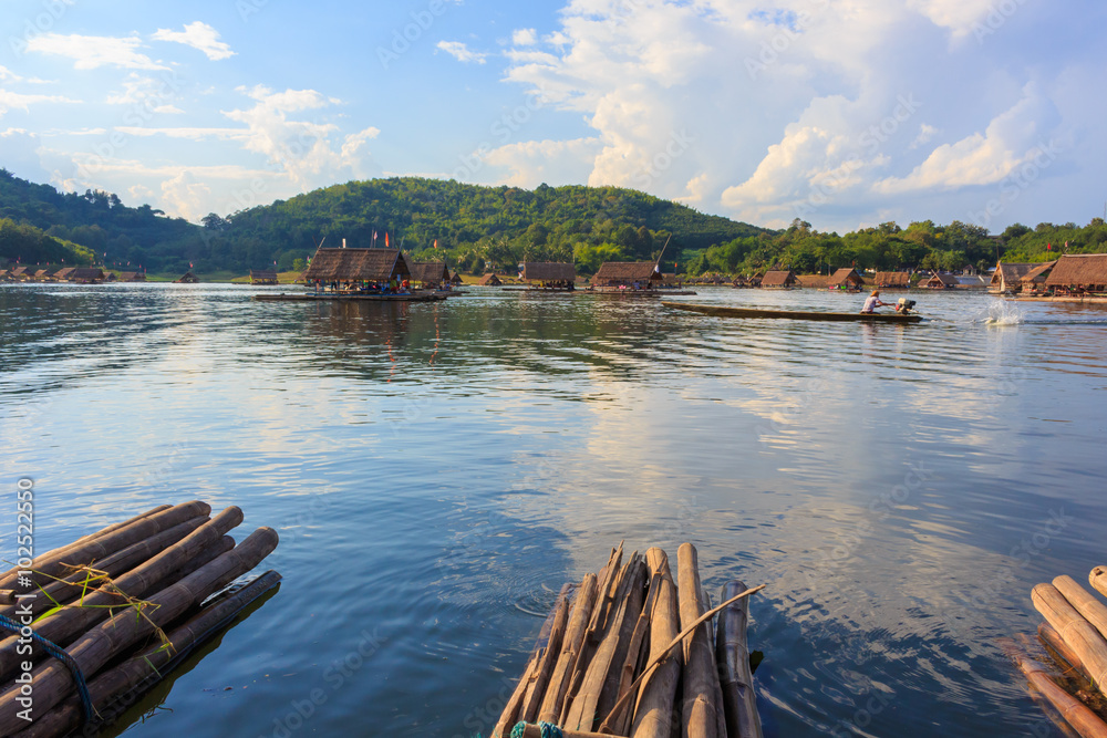 Loei-November 15 float raft at Huai Krathing with unidentified p